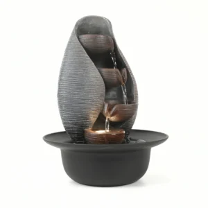 Timeless Flow Contemporary 30cm Fountain in Grey and Black