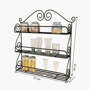 HOME SPARKLE: Sleek 3-Tier Metal Rack for Kitchen Storage