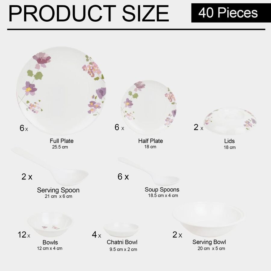 Home Finery Melamine Dinner Set 40 Pcs