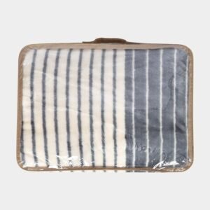 Home Beautiful Double Blanket in Navy Blue and White Stripes – Soft & Warm