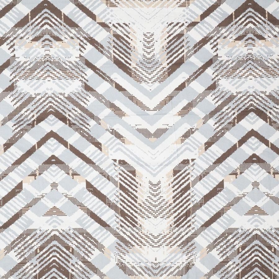 Home Beautiful Beige and Brown Geometric Printed King Size Bedsheet – Elegant Comfort for Your Bedroom