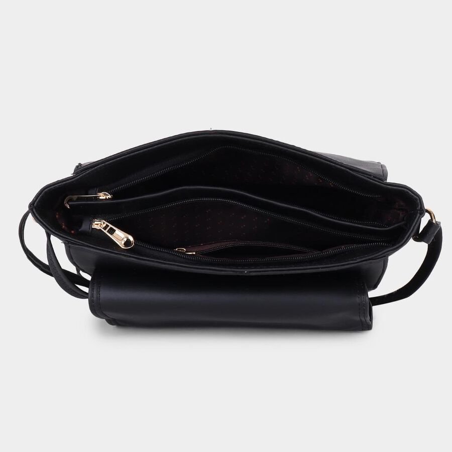 Lucky Charm Women's Black Polyurethane Hand Bag