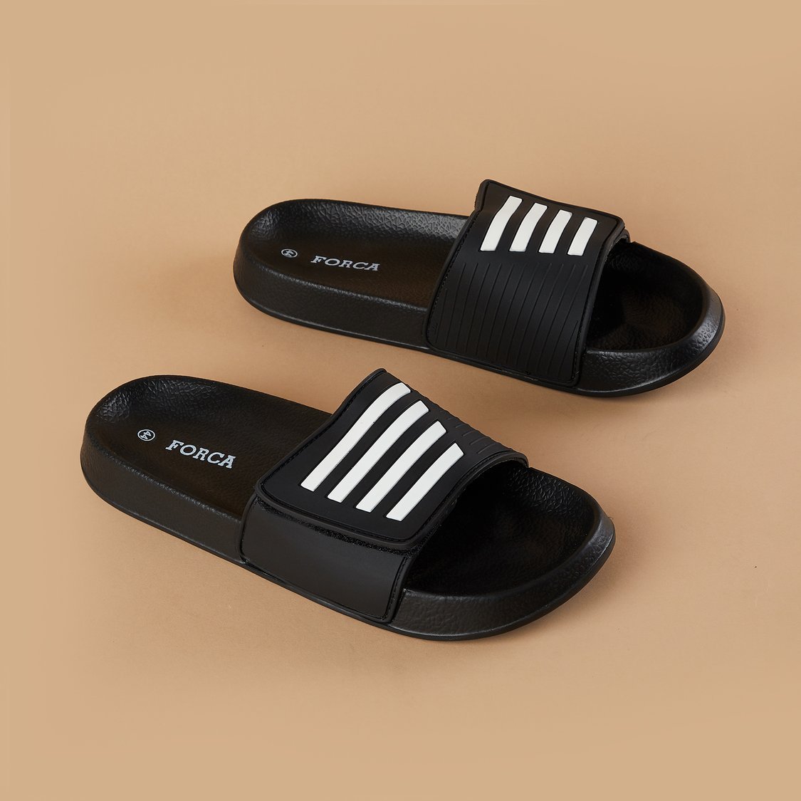 FORCA Striped Sliders Comfort Meets Trendy Stripes - Image 2