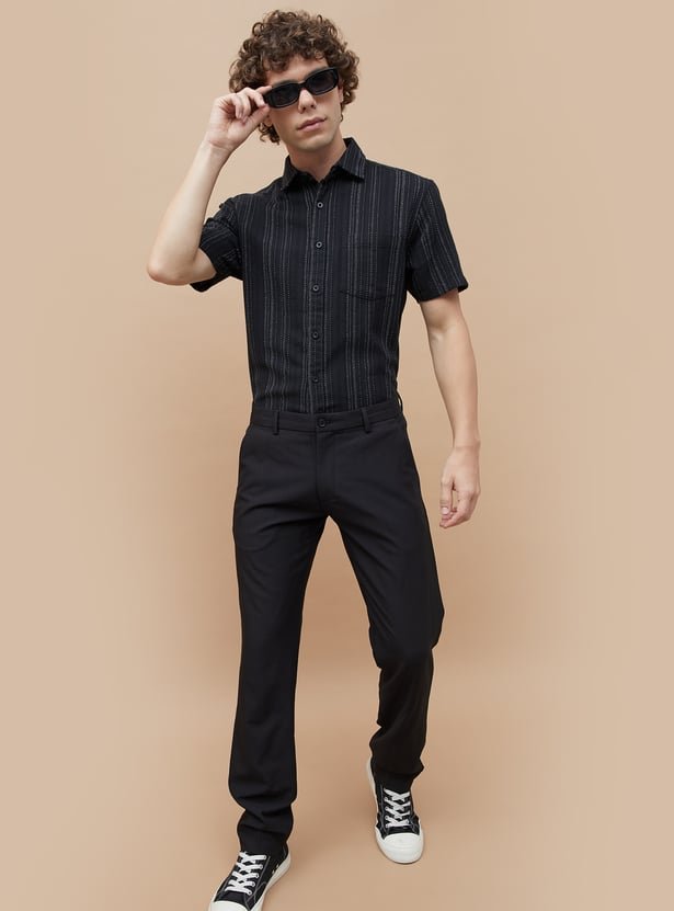 FAME FOREVER Men’s Striped Smart Fit Shirt – Sharp & Sophisticated