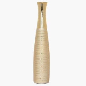 Brit Ceramic Striped Floor Vase – Modern Decorative Accent