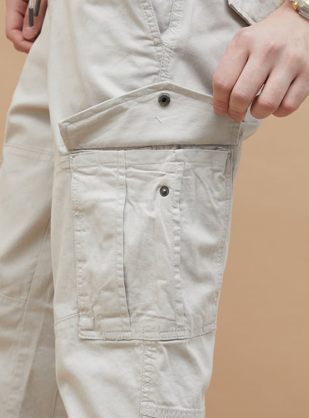FAME FOREVER : Urban Edge Solid Slim Tapered Cargos