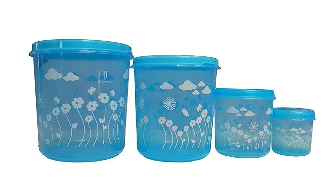 Home Select 4-Piece Plastic Container Set for Organized Storage
