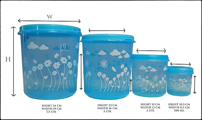 Home Select 4-Piece Plastic Container Set for Organized Storage