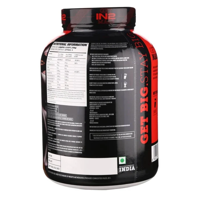 IN2 Mass Gainer Protein Supplement 2.7 kg for Healthy Weight Gain, Muscle Growth and Energy Support