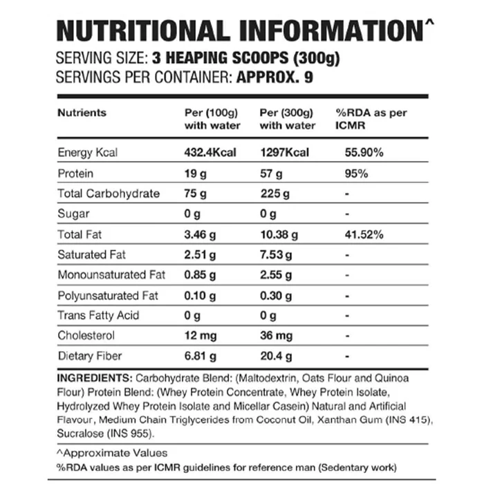 IN2 Mass Gainer Protein Supplement 2.7 kg for Healthy Weight Gain, Muscle Growth and Energy Support