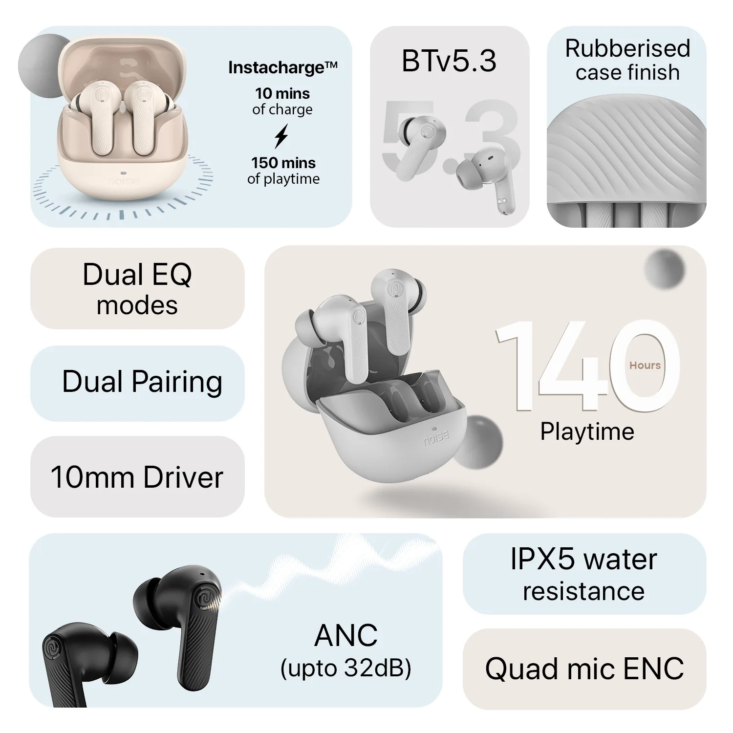 Noise Buds X2: Seamless Wireless Audio in Ebony Black