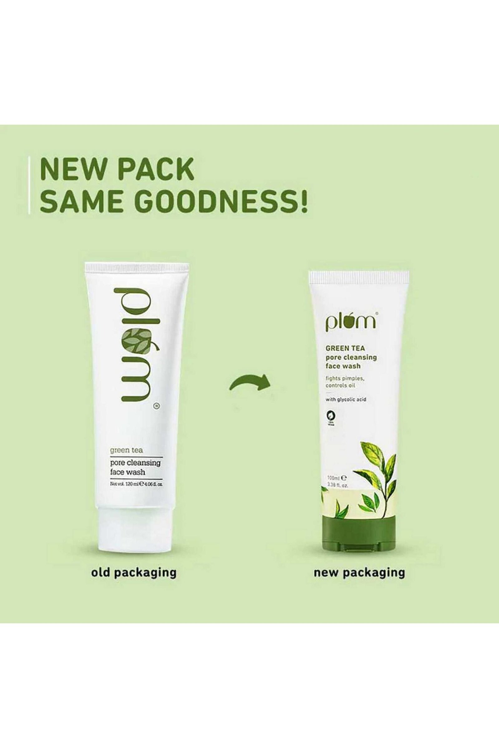 PLUM Green Tea Face Wash Pore Purifying Formula-100 ml - Image 5