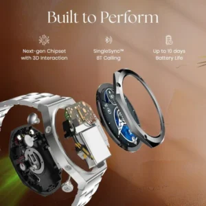 Titan Maestro Advanced Metal Smartwatch Built with Stainless Steel, Bluetooth Call Support and Crown Navigation - 90208KM01