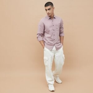 FAME FOREVER: Timeless Elegance in a Solid Slim Fit Shirt