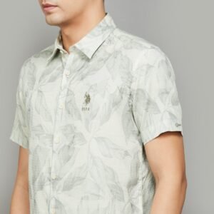 US Polo Assn. Leaf Print Shirt: Classic Comfort in Regular Fit