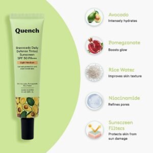 QUENCH Bravocado: Your Daily Shield with a Natural Tint sunscreen SPF 50 PA+++