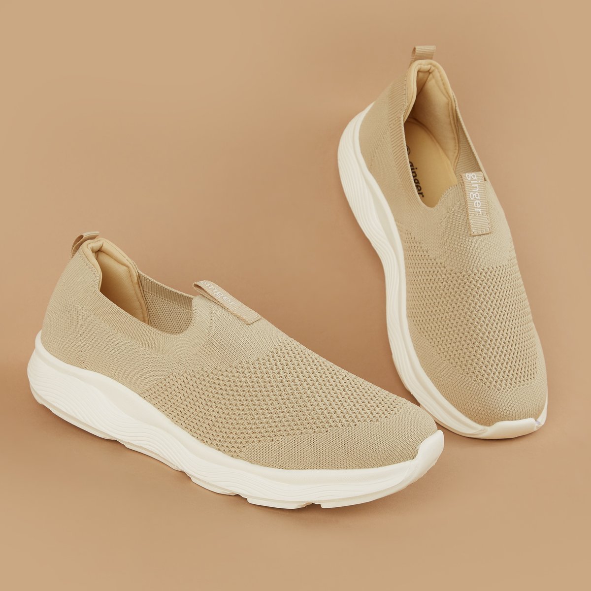 GINGER Knitted Slip-On Sneakers: Lightweight Luxury