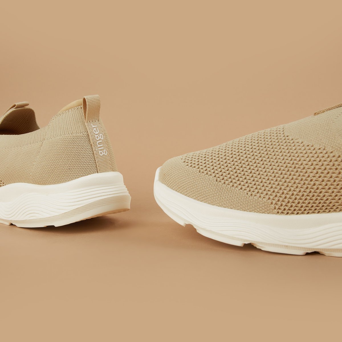 GINGER Knitted Slip-On Sneakers: Lightweight Luxury